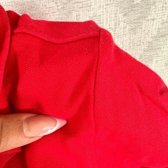Lacoste Devanlay red baby tee polo size 40 - Picture 5 of 11